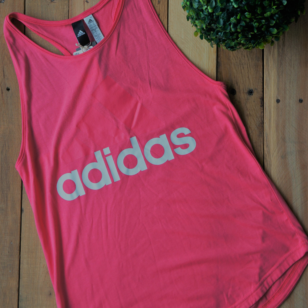Adidas Logo Racerback Tank Top - Picture 1 of 8
